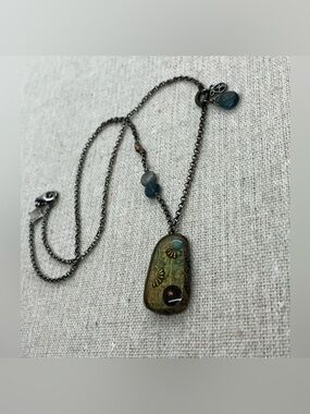 Silpada 925 Sterling Silver & Mixed Metal & Kyanite Shadowbox Necklace | N2433